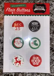 ECHO PARK "CHRISTMAS CHEER" Adhesive Flair Buttons -New !!!