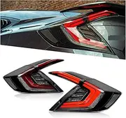 TT-ABC Tail Lights Compatible With Civic 2016 2017 2018 LED DRL Modified Lamp Taillight Assembly (CLEAR)…