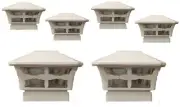 Solar Post Cap Light 6 Pcs 6x6 Solar Off White Color Square Fence Post Cap Light