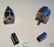 UHF Male and Female pin crimp RG58 RG142 RG400 LMR195 cable RF Connector USA