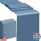 SINSSOWL 10PCS Dusty Blue Table Runner 12 X 108 Inches Wedding Satin Table Ru
