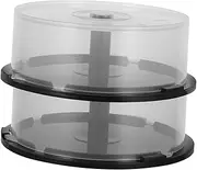 EXQUIMEUBLE 2pcs Clear Plastic CD Dvd Storage Box Empty Disc Holder Organizer for Discs Versatile Column Bucket Container Lightweight Durable Design for Efficient Media Organization
