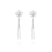 Culturesse Everett Diamantes Silver Plating Clip-on Earrings For Pierced Ears