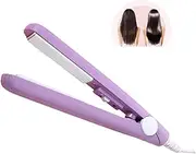 Mini Hair Curler, 2 in 1 Mini Ceramic Curler and Hair Straightener, Werdeny Ceramic Mini Hair Curler for Short Hair, Mini Curling Iron 1/2 Inch Barrel Short Hair (Purple)