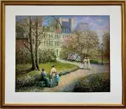 Renee Morse "Happy Go Lucky in Paris" Framed Art Offset Litho Impressionism NEW