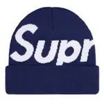 SUPREME BIG LOGO BEANIE 大LOGO 毛帽 深藍超級便宜3000購入