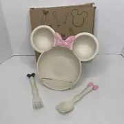 Minnie Mouse Plate set with Spoon and Fork- NEW in Box- Toddlers and Infants