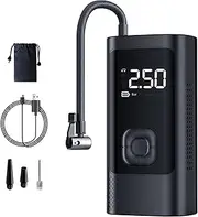 Portable Tire Inflator for Car - 3-150PSI Bike Tire Pump - Cordless Inflator with LED Light for Motorcycle Auto Bike Ball