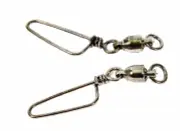 Boone Ball Bearing Black Swivels with SS Coastlock Snap, Size 3