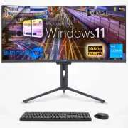 Aio All IN One I3 34 " Curved FHD Windows 11 16gb 240gb Editing PC Gaming_