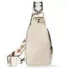 KFXFENQ Sling Bag for Women PU Leather Sling Bag Small Crossbody Sling Beige