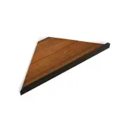 Seachrome Corner Shower Shelf 14" x 8" w/ Natural Teak Wood Insert Matte Black