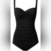 Yonique Women One Piece Swimsuit Tummy Control Ruched Bathing Suit Medium NWT