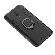 2 Pcs PC + TPU Shockproof Protective Case with Magnetic Ring Holder for OPPO Reno(Black)