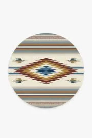 185' Round | Machine Washable Runner Rug | Kid & Pet Friendly | Indoor Rug | Saltillo Polychrome Rug | Ruggable