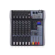 Audio Mixer Froket Professional 6-Channel Audio Interface, DJ Console with Bl...