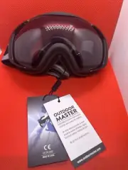 Outdoor Master Snow Ski Goggles - Black With Black And Gray Strap
