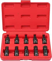 10Pcs Universal 3/8 Square Drive Socket Set M4-M16 Socket Kit Chromium Molybdenum Steel Socket