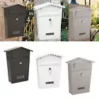 Metal Mailbox Lockable Mail Boxes Home Door Collection Boxes