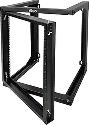 Tecmojo 12U Wall Mount Server Rack, Open Frame Rack with Swing Gate, Network Rack Wall Mount for 19in Computer/AV/Data/IT/Media Equipment, 12U Rack with 18in Depth, Square&Tapped Holes, Black