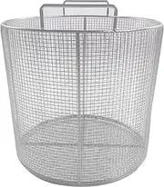 304 Stainless Steel Round Sterilization Basket with Handle, Medical Instrument Tray Sterilization, 0.24 Inch Mesh Basket, Suitable for Hospitals, Dentistry, Laboratory Instruments(Diameter