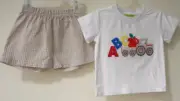 NWT Classic Whimsy Back To School Applique Shirt & Shorts Outfit Boy's Size 12M