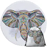 Colorful Elephant Head Beach Towel