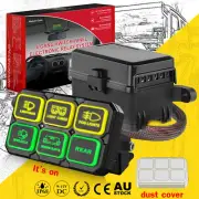 6 Gang Switch Panel Relay Circuit Control W/Cover For Car Boat 12V LED Light Bar
