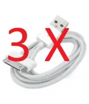 3X USB Sync Cable Charger for Apple iPhone 4 4S 3GS iPod Touch iPad Data Cord