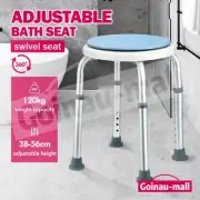 Shower Stool Swivel Bath Chair Seat Aluminum Adjustable Bathroom Aid Bench