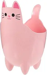 MAGICLULU Cat Shaped Trash Can Plastic Waste Basket Countertop Trash Can Mini Baskets Desk Trash Can Mini Plastic Baskets Rv Trash Can Garbage Can Kawaii Cat Trash Can Pink Cat Trash Bin