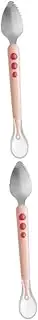 ETHZZLE 2pcs Double-Head Silicone Feeder Spoon for Infants Toddler Snacks Grapefruit Spoon Training Feeding Supplies
