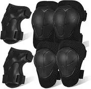 1Set Protective Gear Set Skating Knee Pad Set with Elbow Pads Wrist Guards Soft Breathable Safety Gear for Skateboarding Roller Skating Cycling