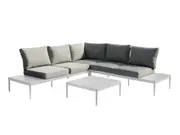FurnitureOkay Coogee 4-Piece Aluminium Outdoor Modular Lounge Setting - White