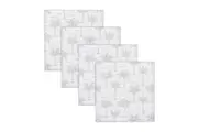 4pc Rayell Ceramic Printed Coaster Paradise's Palms Grey Drink Glass Holder Set