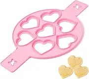 Heart Pancake Molds Safe Reusable Cute Heart Shape Silicone Pancake Molds Egg Rings Baking Tools for Home Kitchen, Silicone