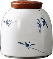 Decorative Hand-painted Butterfly Orchid Tea Canister Ceramic Tea Warehouse Household Chinese High-grade Sealing Jar Small Storage Jar Container