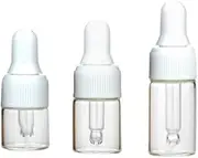 Glass Dropper Bottles Mini 1/2/3ml Empty Cosmetic Sample Bottles Essential Oil Dropping Bottles Vials Perfume Lotion Liquid Container Bottles With Glass Eye Dropper And White Caps Pack of 15 (2ml)