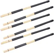 Hoement 3 Pairs Durable Bamboo Drumsticks with Handle Lightweight Drum Mallets for Jazz Folk Acoustic Shows Drum Accessories