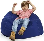 [Delmach] Bean Bag Stuffed Animal Storage | 100% Cotton Canvas (Blue) | Toy Storage Bag | Bean Bag Cover | Cool Kids Chair | Room Organization | Extra Large 38