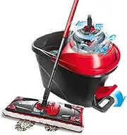 Vileda Ultramax Turbo 2-in-1 Floor Mop Complete Set, Mop with Telescopic Handle, Microfibre Cover and Bucket with Power Spinner, for All Hard Floors, Handle Length 75-130 cm, Eco Packaging