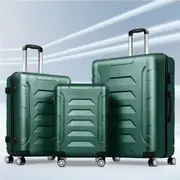 ALFORDSON Luggage 3PCS Suitcase Sets Suitcase Trolley TSA Carry on Hard Case Green