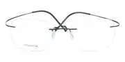 Rectangle Rimless Titanium Men's Glasses Online Black Size 53 - Lenses Included - Private Health Rebate - Blue Light Block - SmartBuy Collection