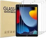 [3 Pack] ProCase iPad 10.2 9th Gen 2021/ 8th 2020/ 7th 2019 Screen Protector, Tempered Glass Screen Film Guard for 10.2" A2602/A2603/ A2270/A2428/ A2197/A2198 -Clear