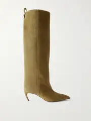 [The Attico] The Attico - Lea Suede Knee Boots - Army green - IT37.5 IT 37.5 Green