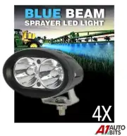 Led Blue Crop Sprayer Boom Work Light Lamps X4 10W 750lm Round 10V - 30V