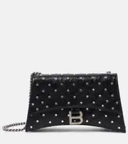 [Balenciaga] Balenciaga Crush XS embellished leather shoulder bag One Size black