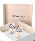 New 100% SWAROVSKI Rhodium White Crystals April Birthstone Stud Earrings 5661957