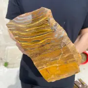 9.3lb Natural Tiger Eye Stone Raw Quartz Crystal Polished Specimen healing