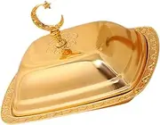 DOITOOL Gold Decor Desk Tray Home Decor Fruit Tray Buffet Trays with Lids Chips Serving Dish Fruit Platter Appetizer Serving Tray Party Serving Trays Good Looking Refreshments Wrought Iron